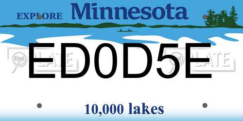 ED0D5E Minnesota License Plate
