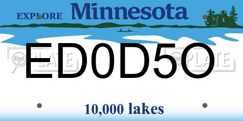 ED0D5O Minnesota License Plate