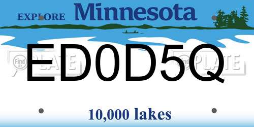 ED0D5Q Minnesota License Plate