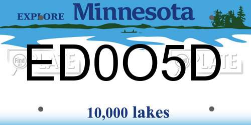 ED0O5D Minnesota License Plate
