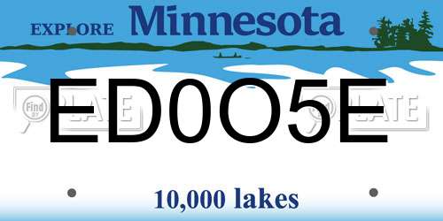 ED0O5E Minnesota License Plate