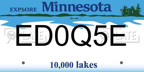 ED0Q5E Minnesota License Plate