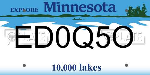 ED0Q5O Minnesota License Plate