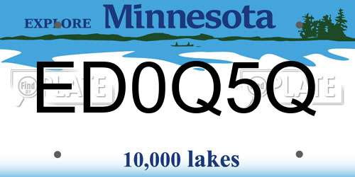 ED0Q5Q Minnesota License Plate
