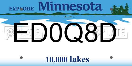 ED0Q8D Minnesota License Plate
