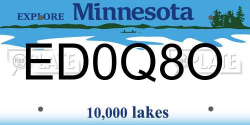 ED0Q8O Minnesota License Plate