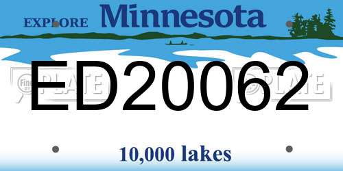 ED20062 Minnesota License Plate
