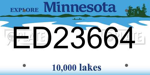 ED23664 Minnesota License Plate