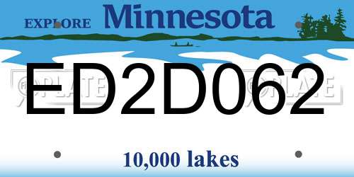 ED2D062 Minnesota License Plate