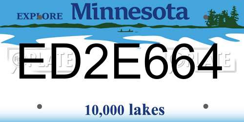 ED2E664 Minnesota License Plate