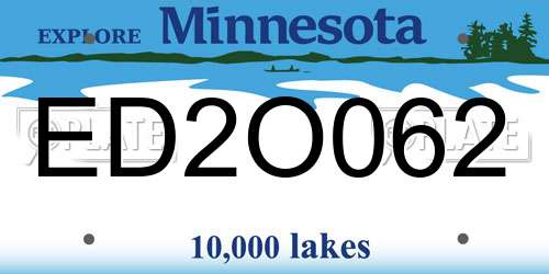 ED2O062 Minnesota License Plate