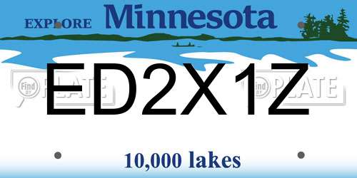 ED2X1Z Minnesota License Plate