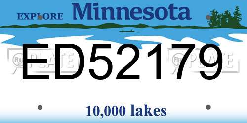 ED52179 Minnesota License Plate