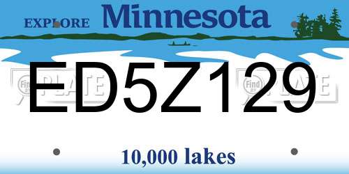 ED5Z129 Minnesota License Plate