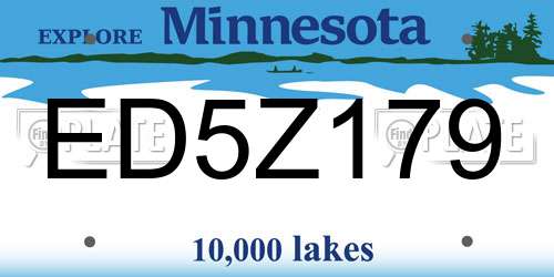 ED5Z179 Minnesota License Plate