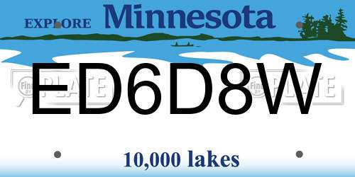 ED6D8W Minnesota License Plate