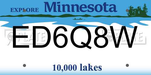 ED6Q8W Minnesota License Plate