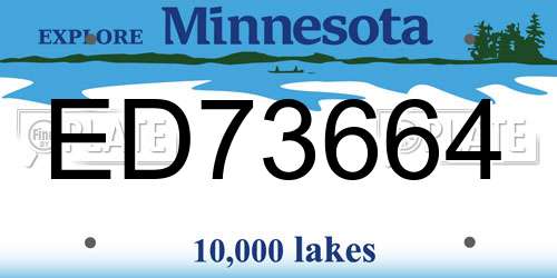 ED73664 Minnesota License Plate