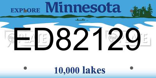 ED82129 Minnesota License Plate