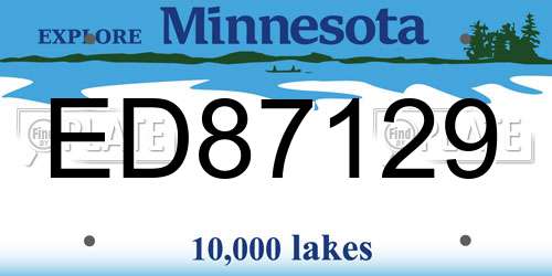 ED87129 Minnesota License Plate