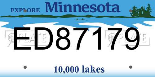 ED87179 Minnesota License Plate