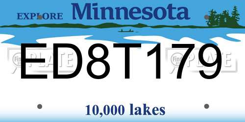 ED8T179 Minnesota License Plate