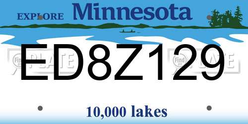 ED8Z129 Minnesota License Plate