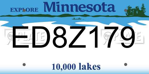 ED8Z179 Minnesota License Plate
