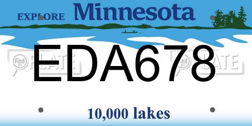 EDA678 Minnesota License Plate