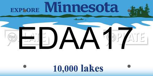 EDAA17 Minnesota License Plate