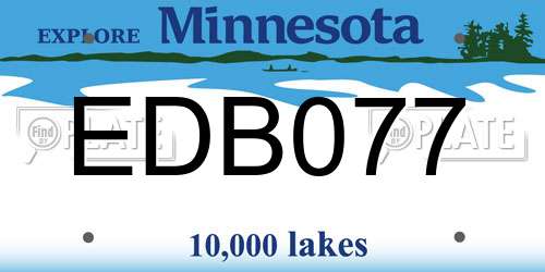 EDB077 Minnesota License Plate
