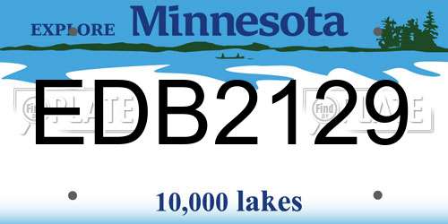 EDB2129 Minnesota License Plate