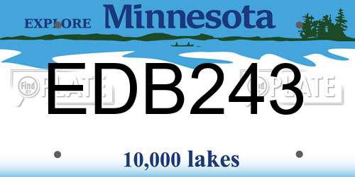 EDB243 Minnesota License Plate
