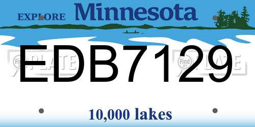 EDB7129 Minnesota License Plate