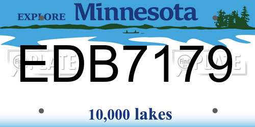 EDB7179 Minnesota License Plate