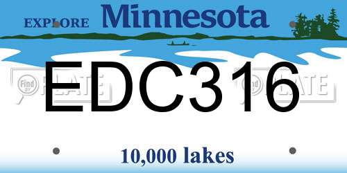 EDC316 Minnesota License Plate