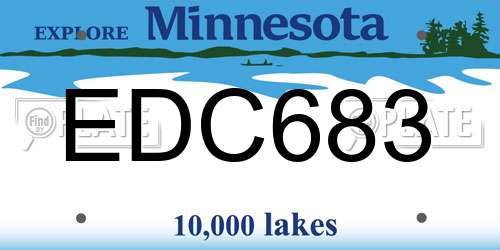 EDC683 Minnesota License Plate