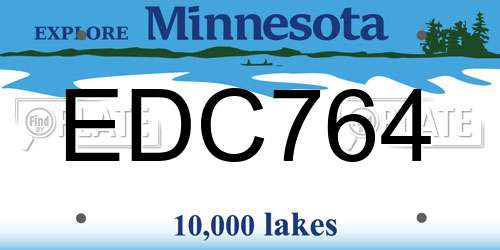 EDC764 Minnesota License Plate