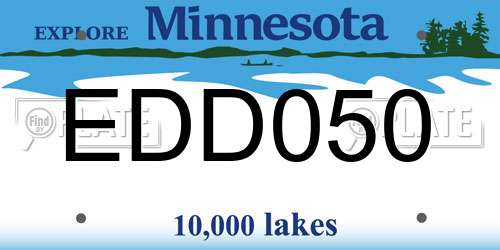 EDD050 Minnesota License Plate