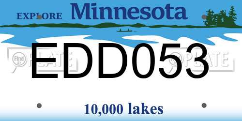 EDD053 Minnesota License Plate