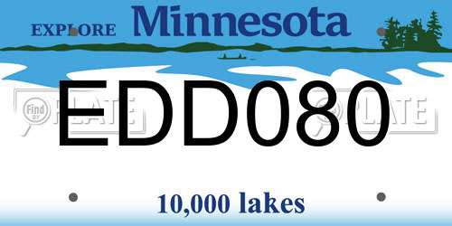 EDD080 Minnesota License Plate