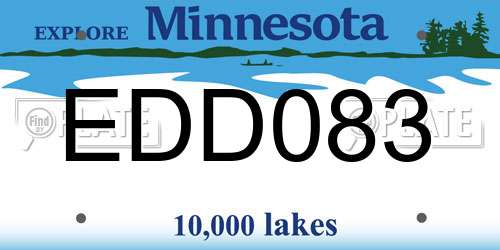 EDD083 Minnesota License Plate