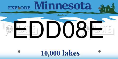 EDD08E Minnesota License Plate
