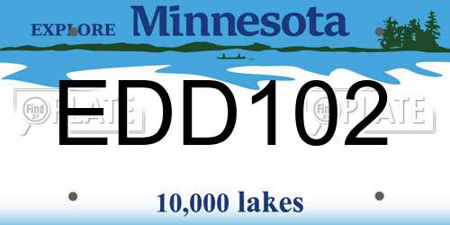 EDD102 Minnesota License Plate