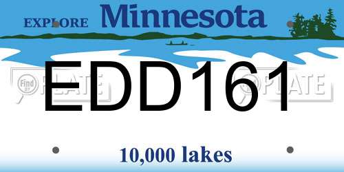 EDD161 Minnesota License Plate