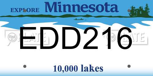 EDD216 Minnesota License Plate