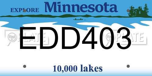 EDD403 Minnesota License Plate