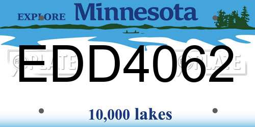 EDD4062 Minnesota License Plate
