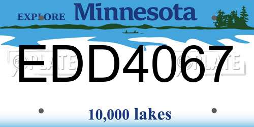 EDD4067 Minnesota License Plate