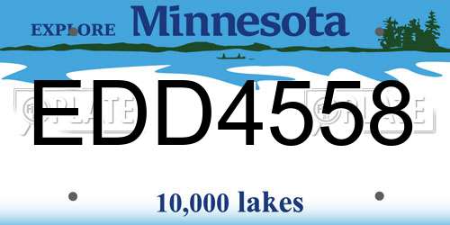 EDD4558 Minnesota License Plate